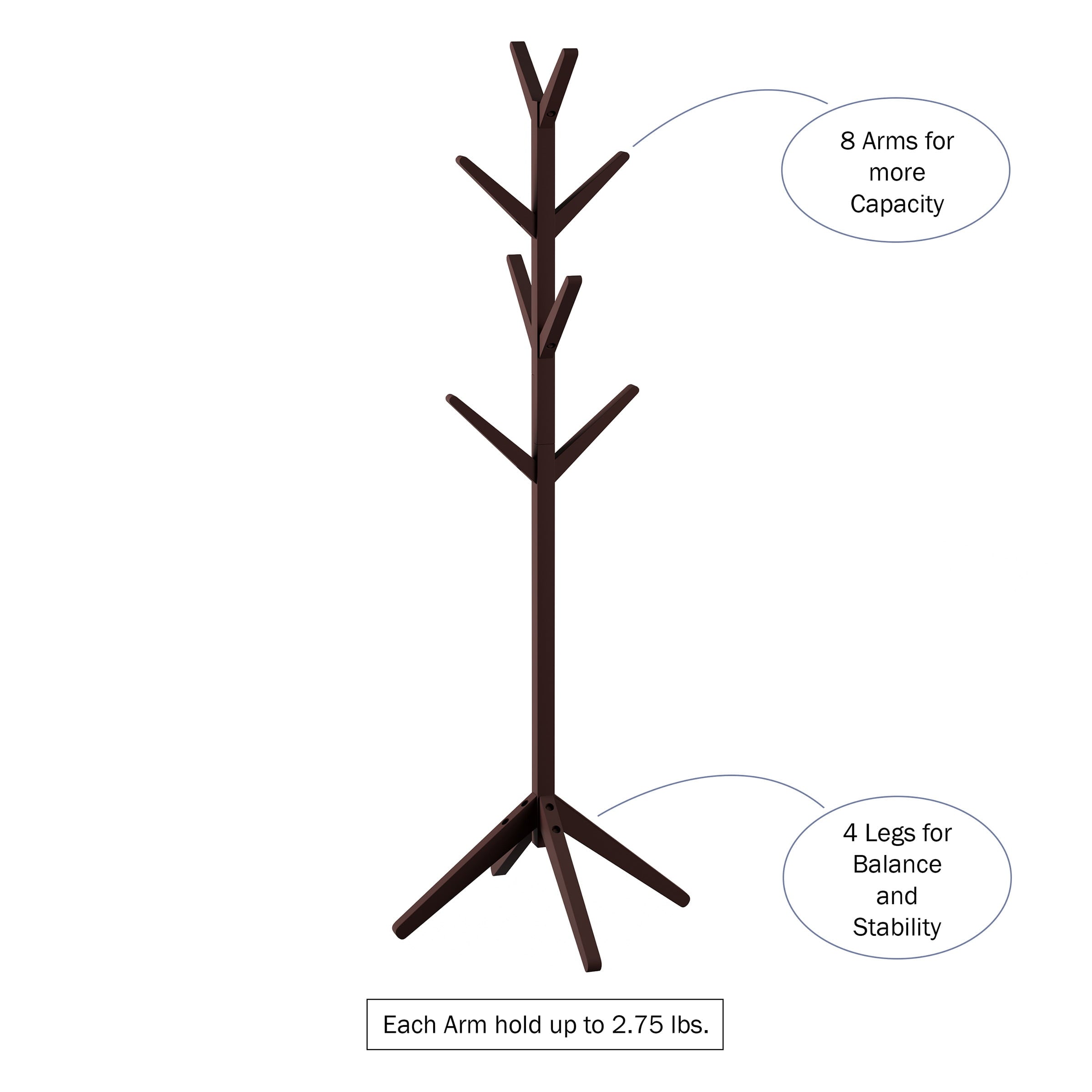 Coat Rack-Modern Freestanding Wooden Coat Tree By Lavish Home