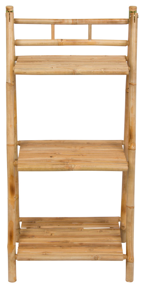 Natural Bamboo 3 Tier Shelves Folding Book Case Cabinet Shelf   Asian   Bookcases   by STATRA  Houzz