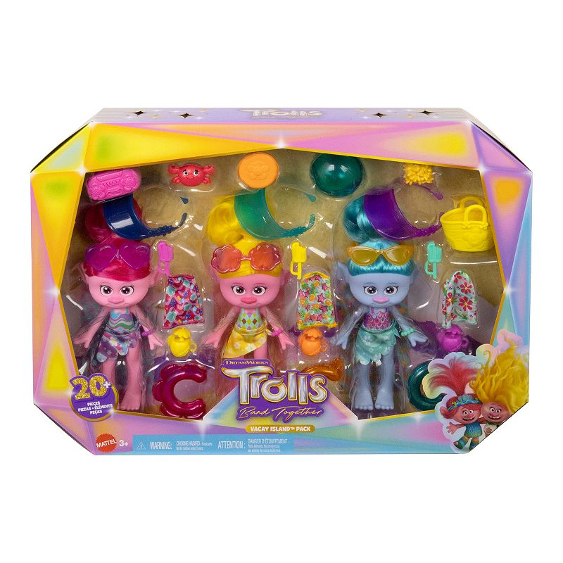 DreamWorks Trolls Band Together Vacay Island 3-Doll Playset