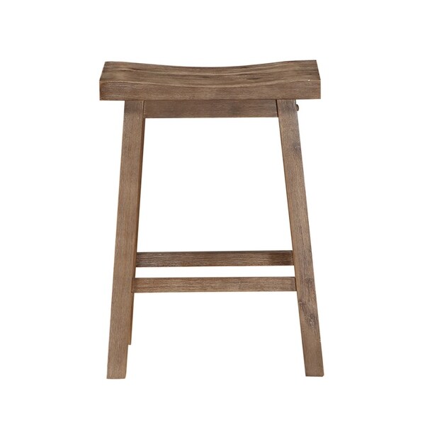 Wooden Frame Saddle Seat Counter Height Stool with Angled Legs - 24.25 H x 17.75 W x 10 L Inches