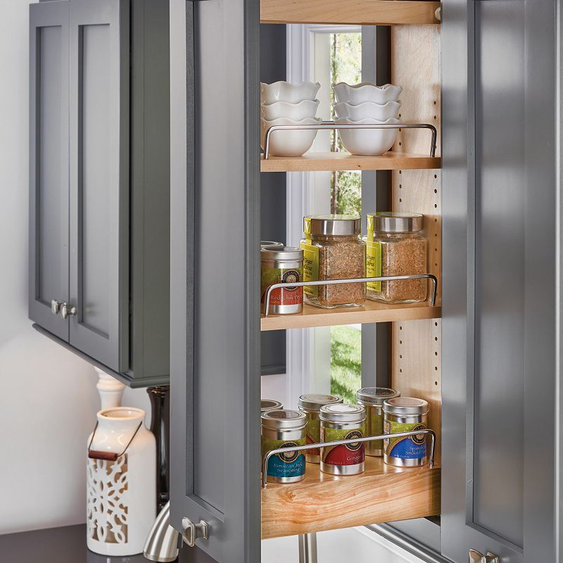 Rev-A-Shelf 5 Pull Out Kitchen Cabinet Storage Organizer， Maple， 448-BBSCWC-5C