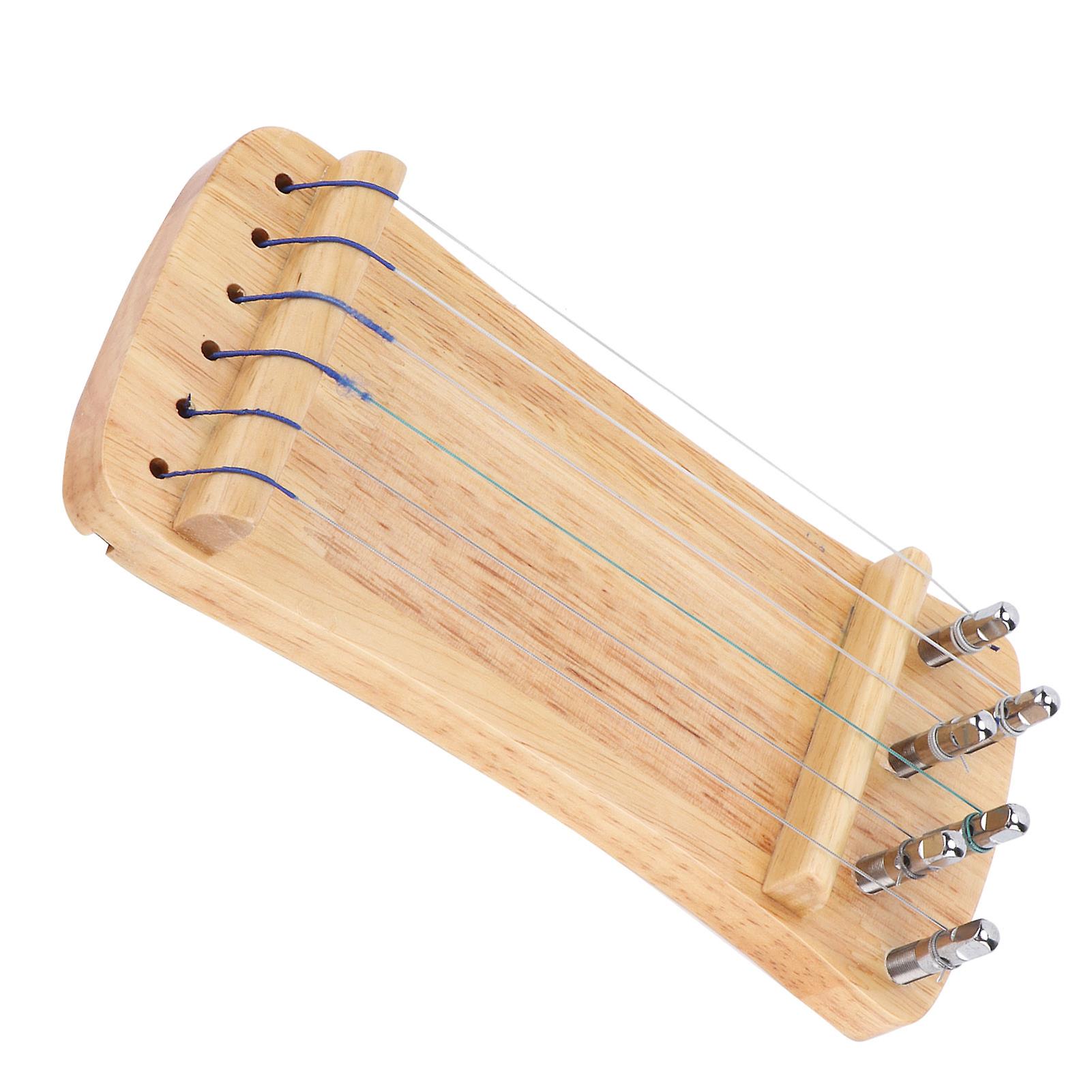 Guzheng Finger Trainer Wooden 6-string Mini Musical Instrument Fingering Practice Tool