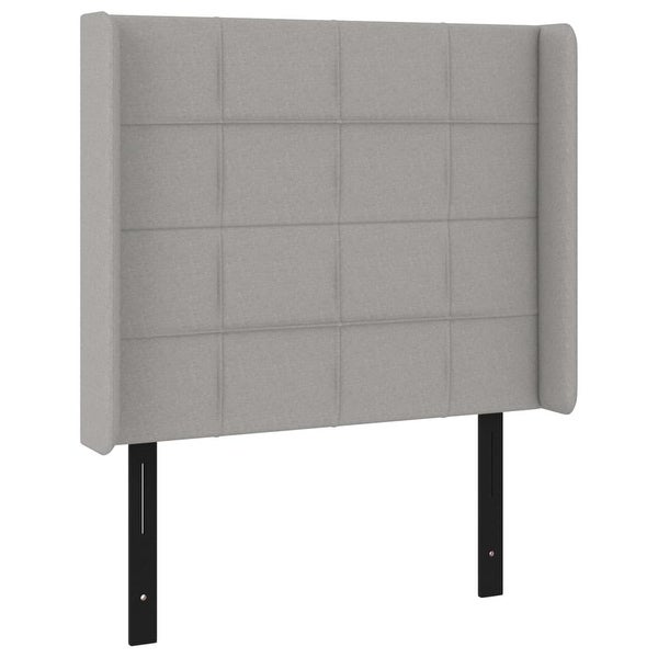 vidaXL Headboard with Ears Dark/Light Gray Fabric - - 37455509