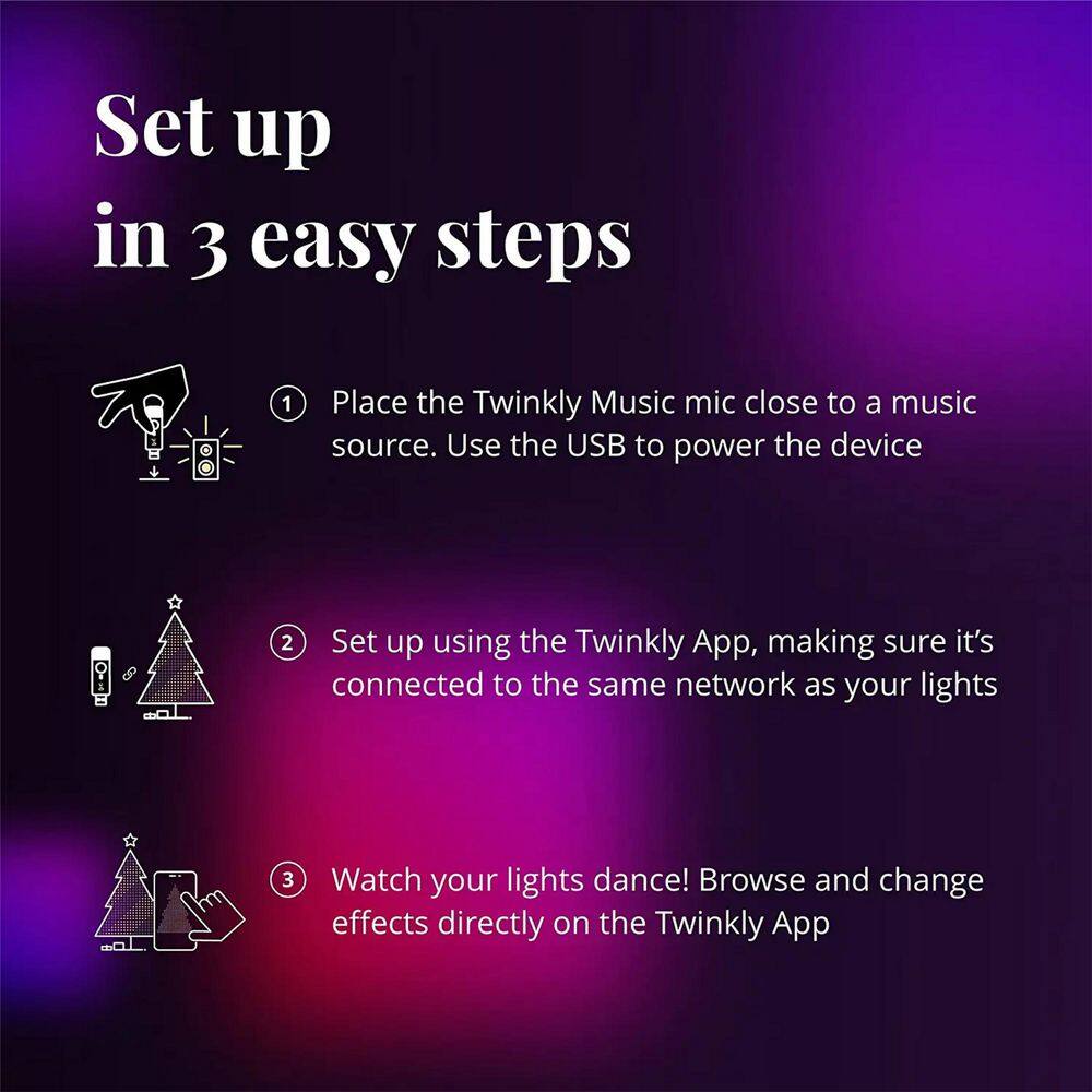 twinkly USB-Powered Bluetooth and Wi-Fi Music Syncing Device for Twinkly Gen II Smart LED Lights TMD01USB