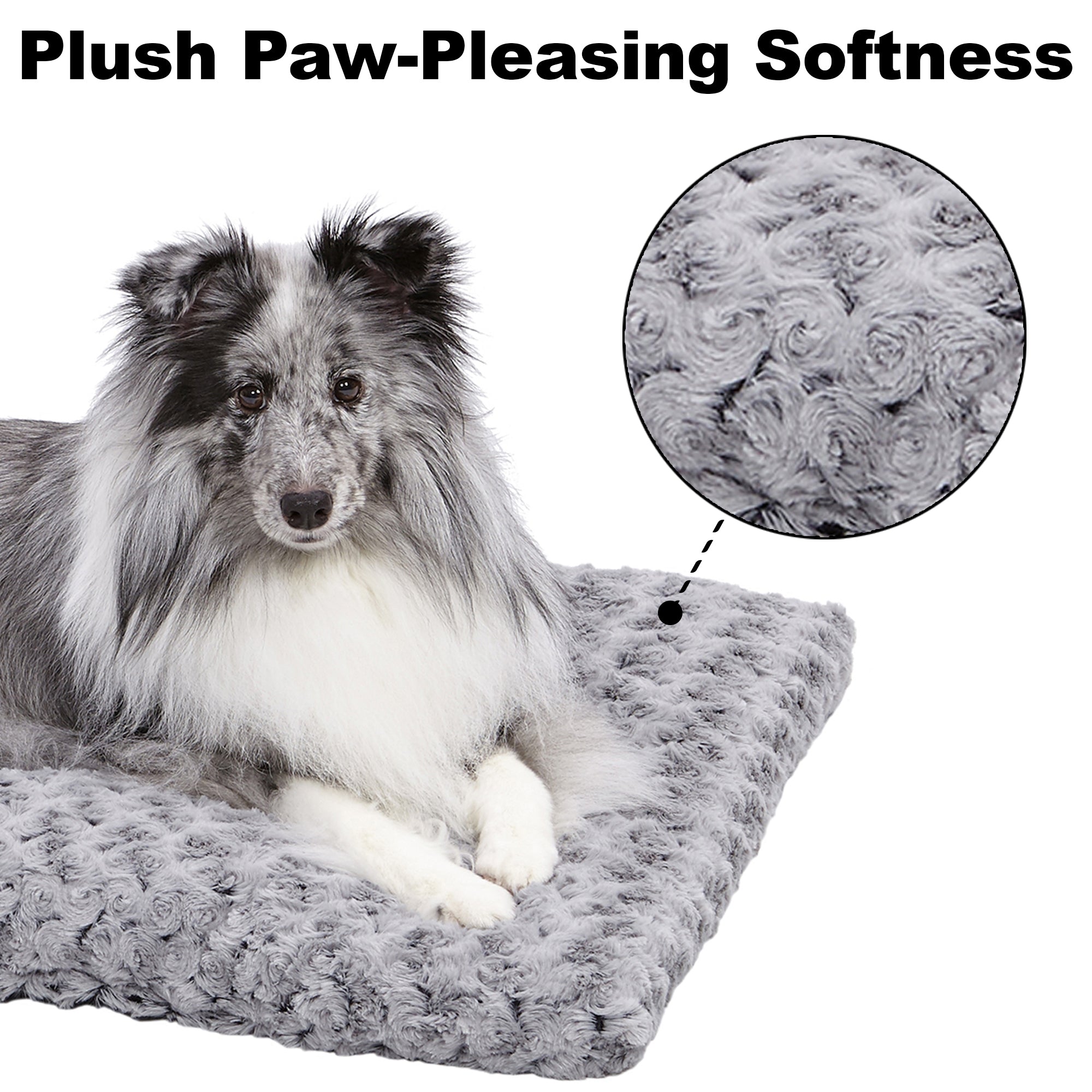 Mid-West Homes For Pets Quiet Time Dog Bed & Crate Mat, Deluxe Ombre Swirl, 36", Gray