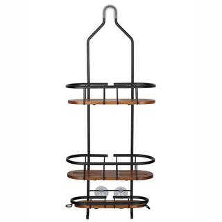 Utopia Alley Tia Rustproof Over the Shower Caddy 3 Teak Shelves SHC16