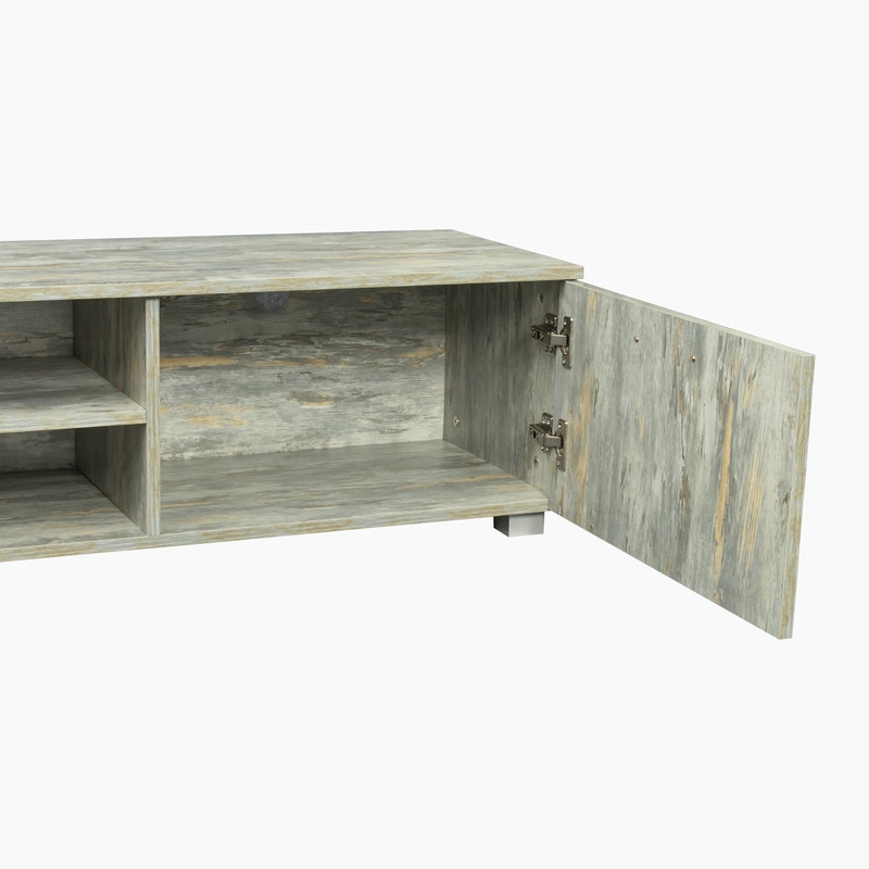 TV Stand Media Console Entertainment Center Television Table  2 Storage Cabinet with Open Shelves