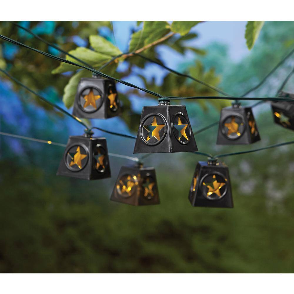 Hampton Bay Solar 10-Light 150 in. Integrated LED String Light with Lone Star Shade 82151