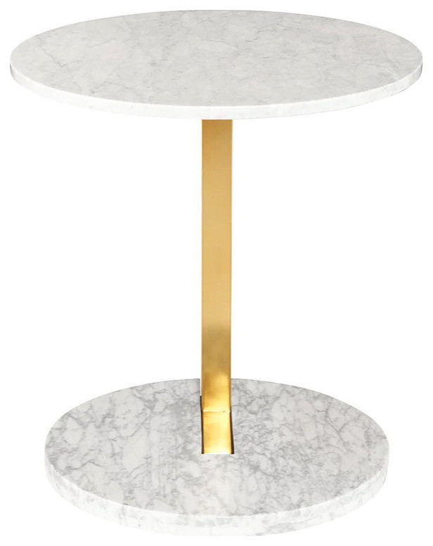 Nirvan White Marble Side Table   Contemporary   Side Tables And End Tables   by Virgil Stanis Design  Houzz