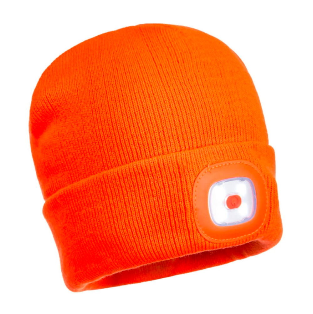 Orange Rechargeable LED Beanie ;