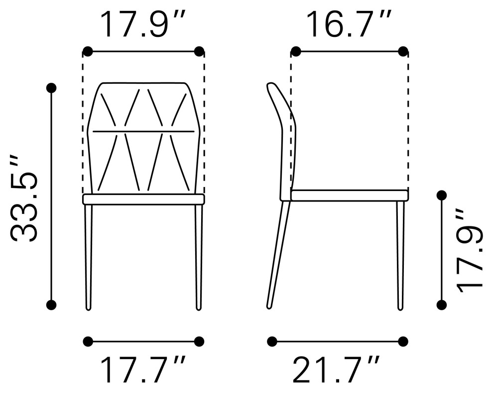 Revolution Dining Chair  Set of 2   Midcentury   Dining Chairs   by Zuo Modern Contemporary  Houzz