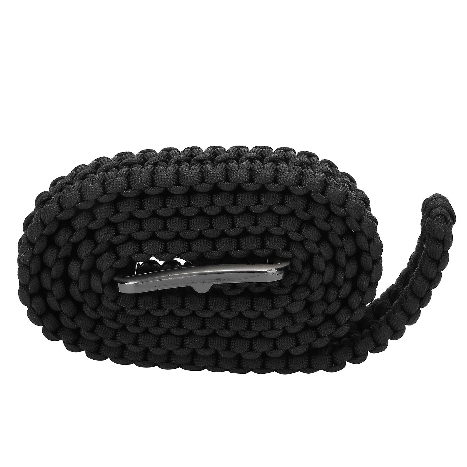 Umbrella Rope Survival Belt Hand Woven Military Waist Belt Waistband For Hiking Campingblack