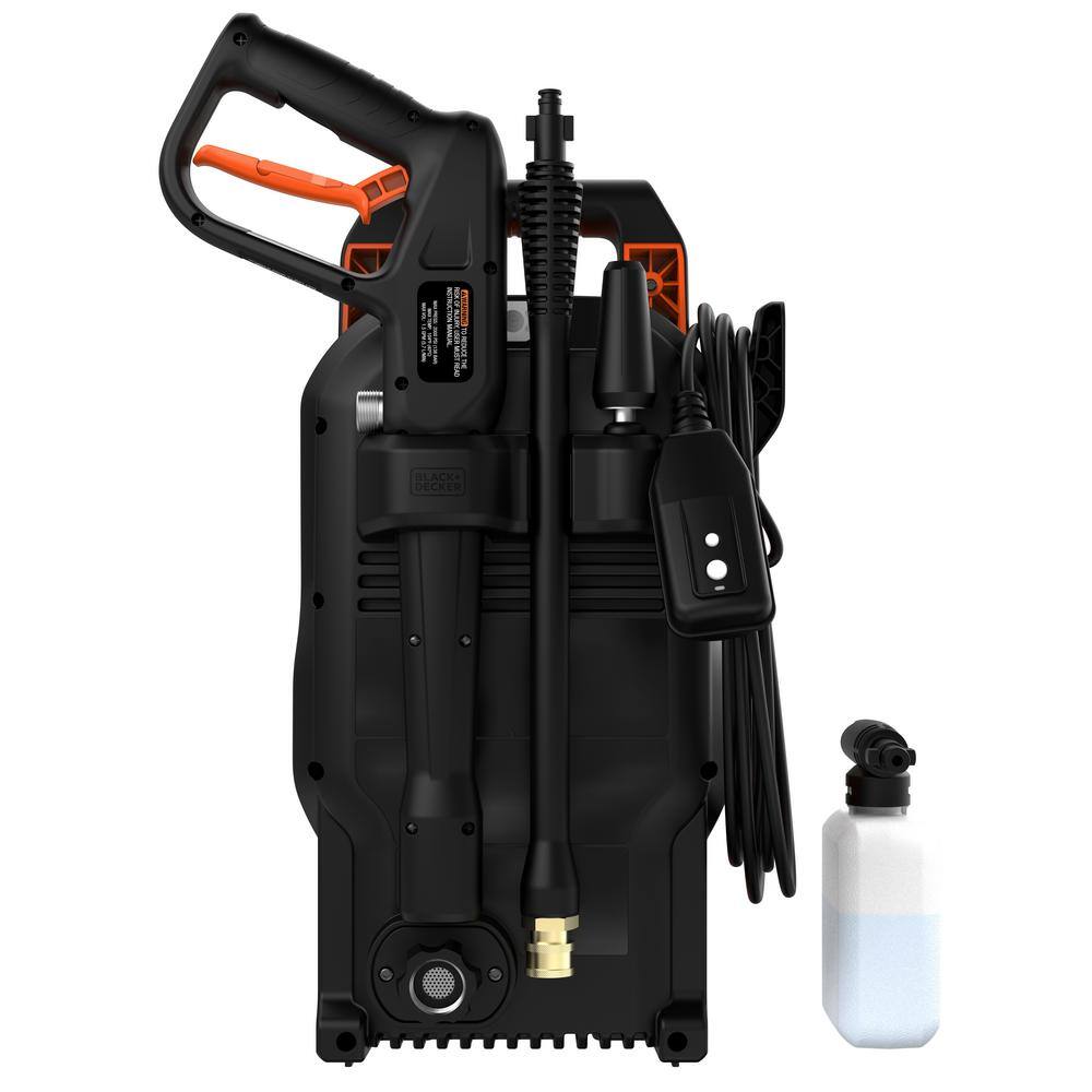 BLACK+DECKER 1700 PSI 1.2 GPM Cold Water Electric Pressure Washer with Integrated Wand and Hose Storage BEPW1700