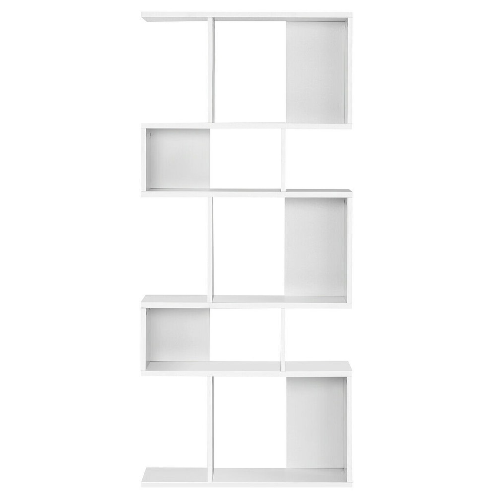 Stylish 5 Tier Geometric Wood Bookshelf   31\