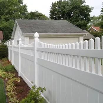 Anti climb fence pvc vinyl privacy with top picket fence panels outdoor