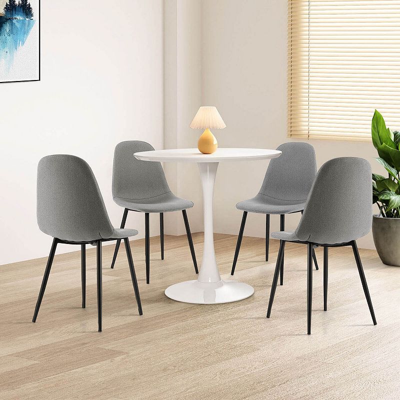 32 Inch Modern Tulip Round Dining Table with MDF Top-White