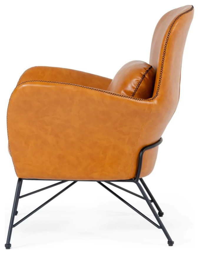 Livie Modern Brown Eco  Leather Accent Chair   Midcentury   Armchairs And Accent Chairs   by V.S.D Furniture  Houzz