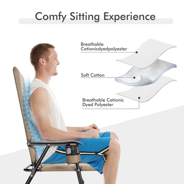 2PCS Patio Padded Folding Portable Chair