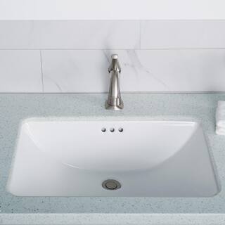 KRAUS Elavo Large Rectangular Ceramic Undermount Bathroom Sink in White with Overflow KCU-251