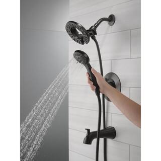 Delta Arvo In2ition Two-in-One Single-Handle 4-Spray Tub and Shower Faucet in Matte Black (Valve Included) 144840-BL-I