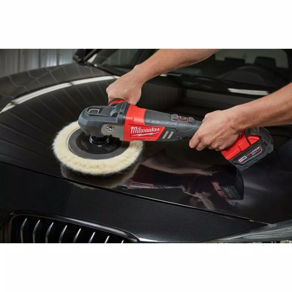 Milwaukee M18 FUEL 18-Volt Lithium-Ion Brushless Cordless 7 in. Variable Speed Polisher W/ HIGH OUTPUT XC 8.0Ah Battery and#8211; XDC Depot