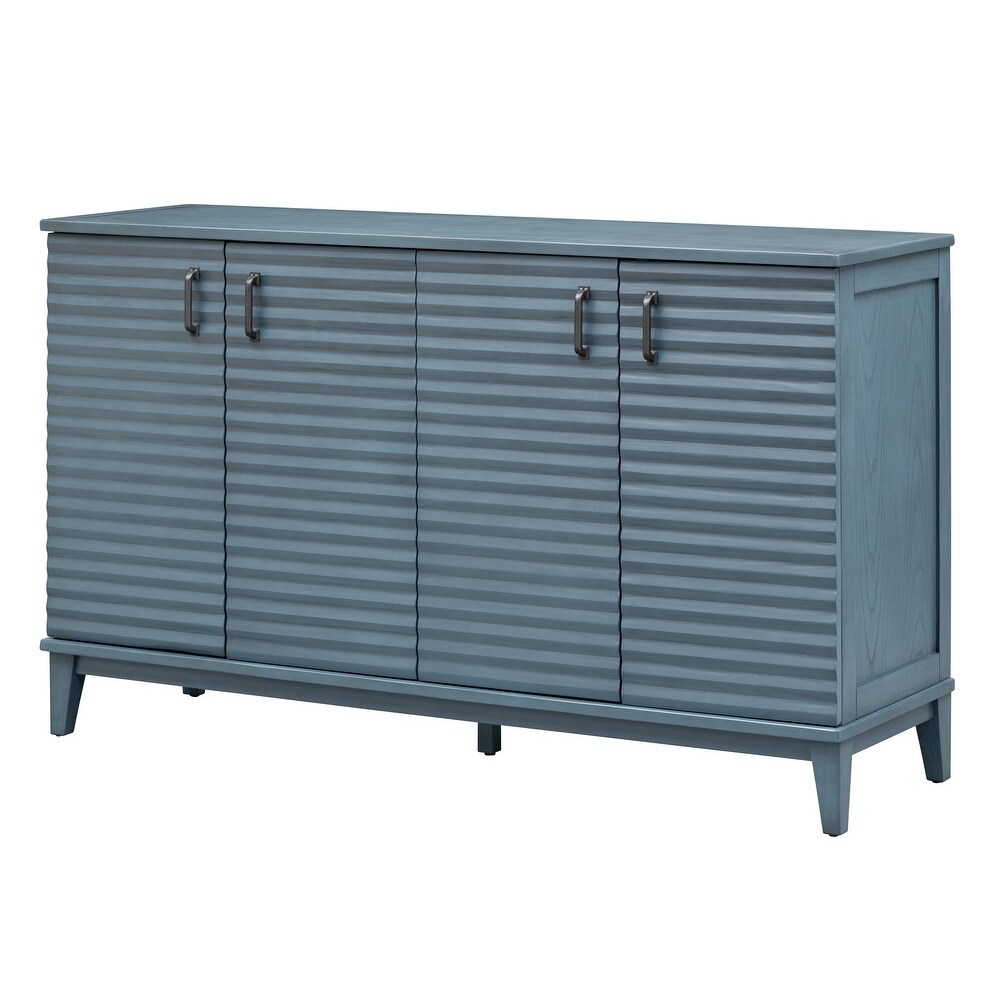 Large Storage Buffet with Adjustable Shelves and Metal Handles