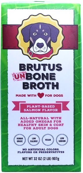 Brutus Broth Vegetable Broth Salmon Flavor Grain-Free Dog Food， 32-oz bag