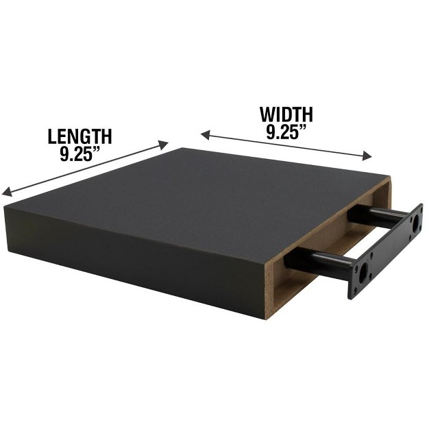 Sorbus Square Floating Shelves With Invisible Mounting Brackets For Living Room Decor Bedroom Bathroom Decor Home amp Kitchen black