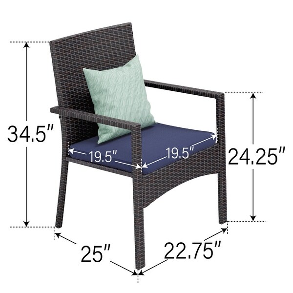 7/9piece Patio Dining Set，Expendable Rectangular Outdoor Dining Table with Rattan Chairs