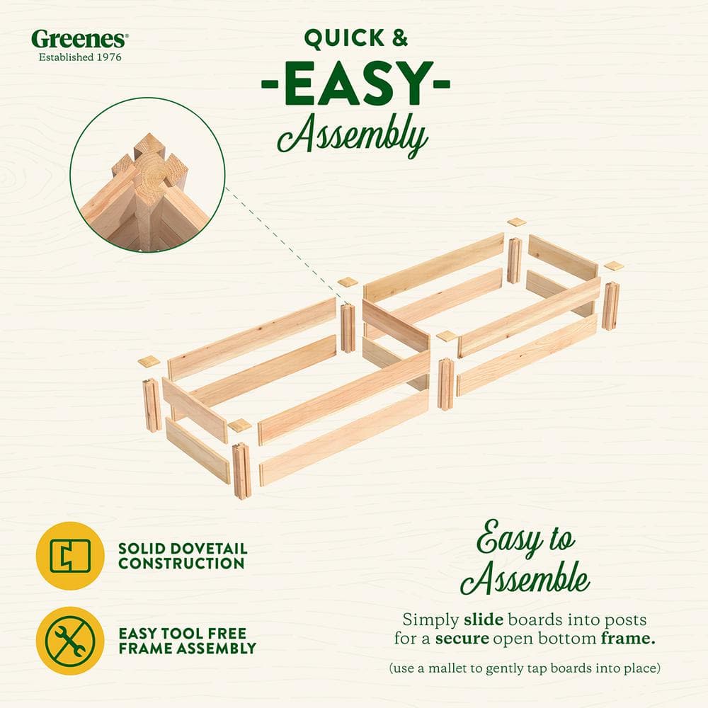 Greenes Fence 2 ft. x 8 ft. x 11 in. Premium Cedar Raised Garden Bed RC249612P