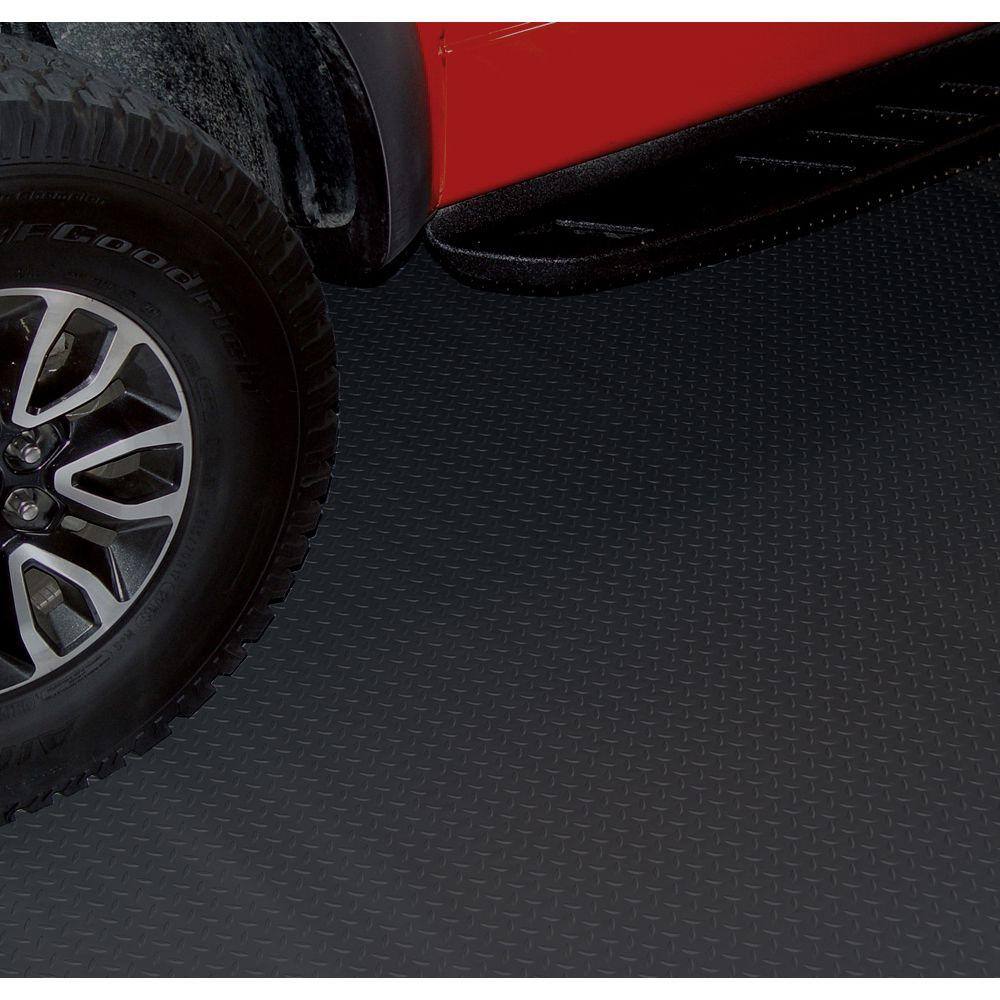 Diamond Deck 5 ft. x 12 ft. Black Textured PVC Long Golf Cart Mat 84512