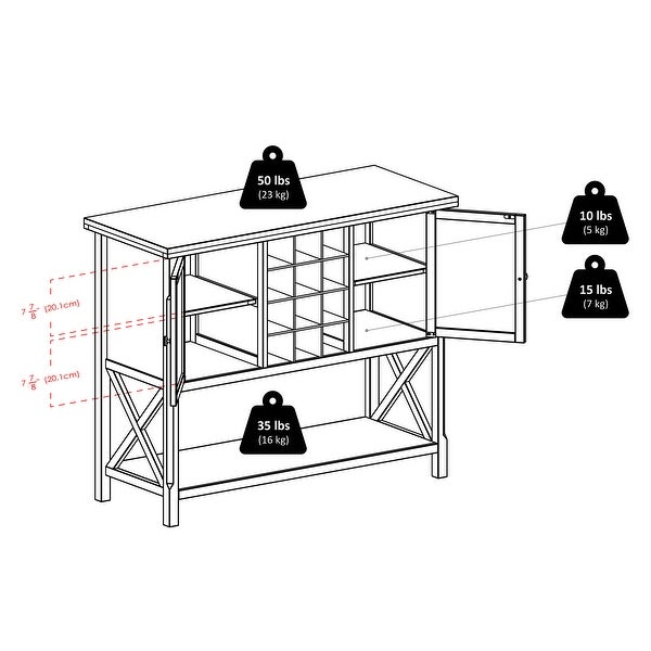 Xola Buffet Cabinet， Cappuccino - 43.8