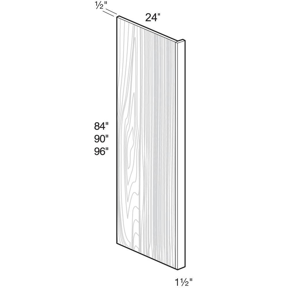 Home Decorators Collection Newport Assembled 1.5 in. x 96 in. x 24 in. Refrigerator End Panel in Pacific White RP1.596-PW