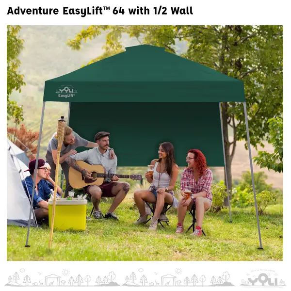 YOLI 10'x10' Adventure EasyLift 64 Instant Canopy with BONUS 1/2 Wall