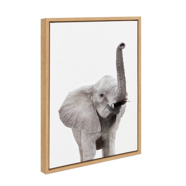 X 24 quot Sylvie Young Elephant Framed Canvas By Amy Peterson Natural Kate amp Laurel All Things Decor