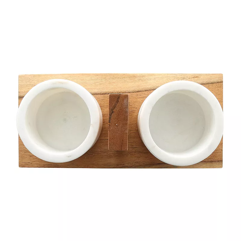 Thirstystone Global Trek Marble and Mango Wood Condiment Set