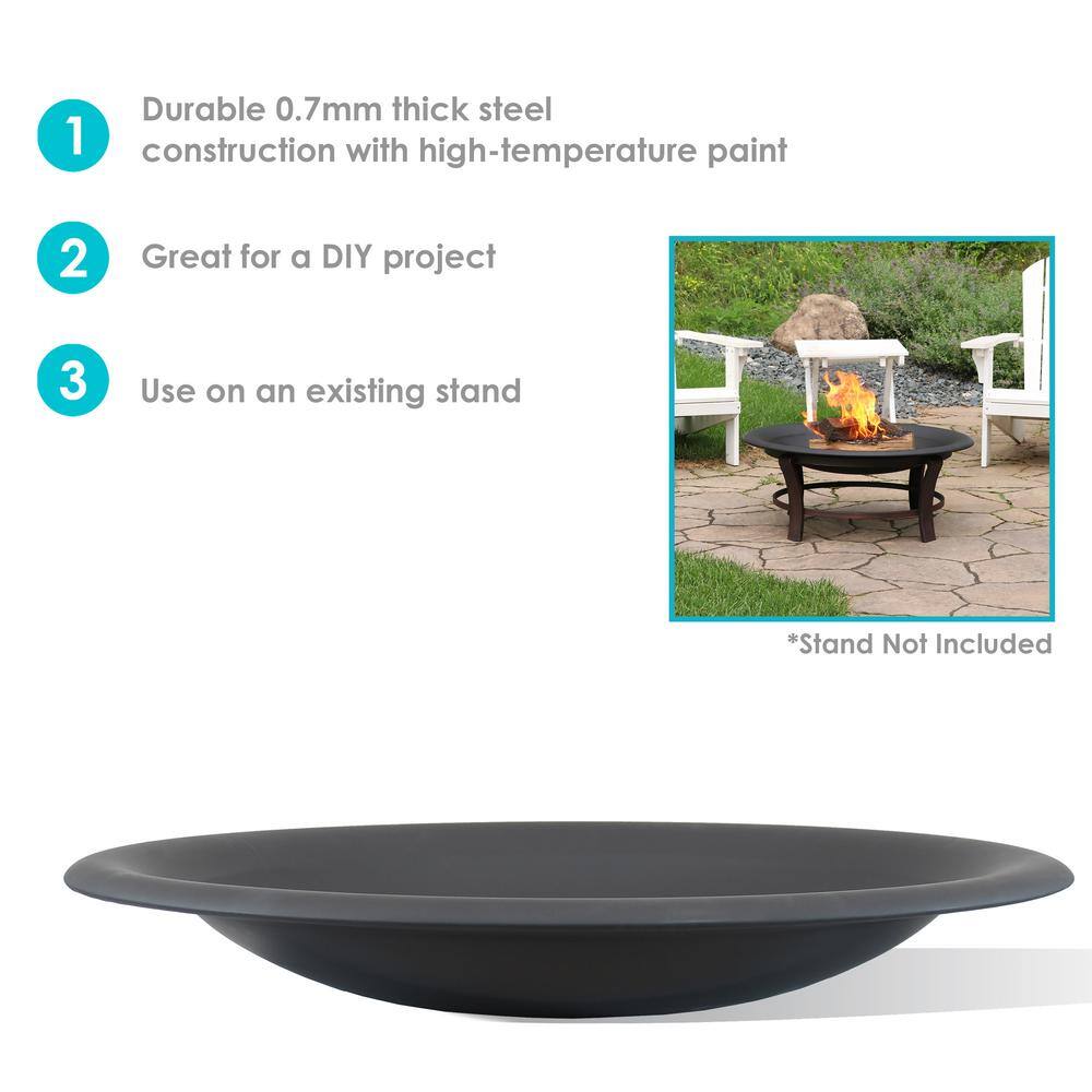 Sunnydaze Decor 33 in. x 5 in. Round Classic Steel Replacement Wood-Burning Fire Pit Bowl NB-183