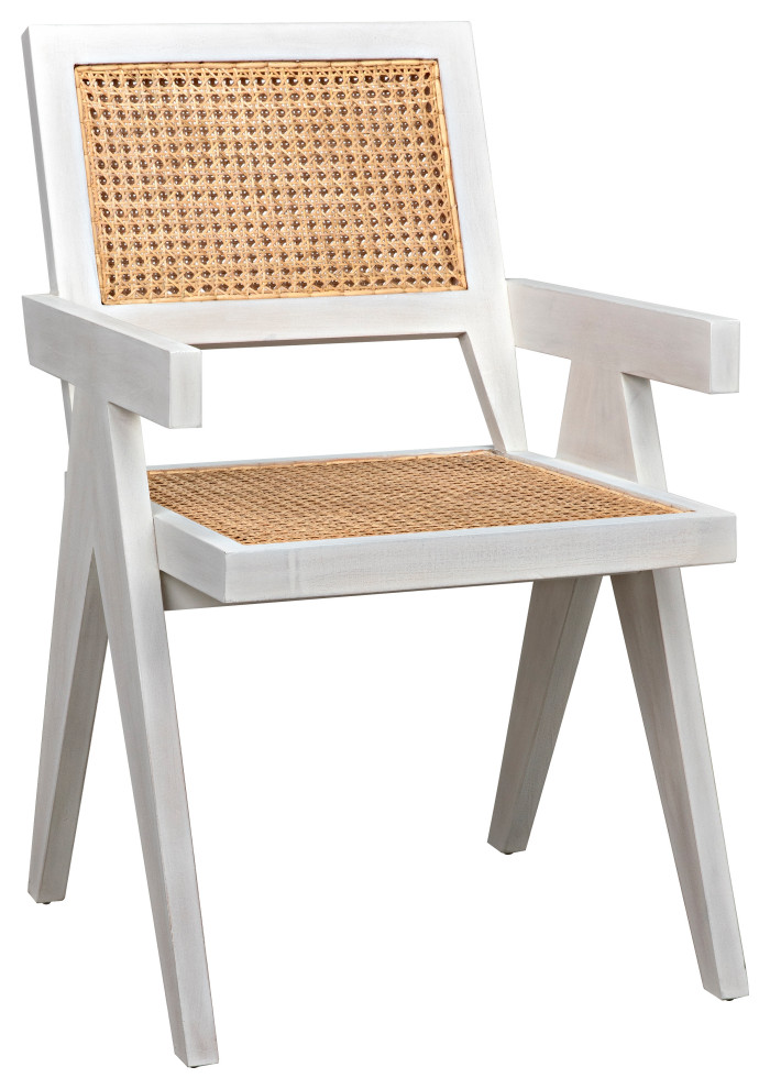 Jude Chair With Caning  White Wash   Tropical   Dining Chairs   by Noir  Houzz