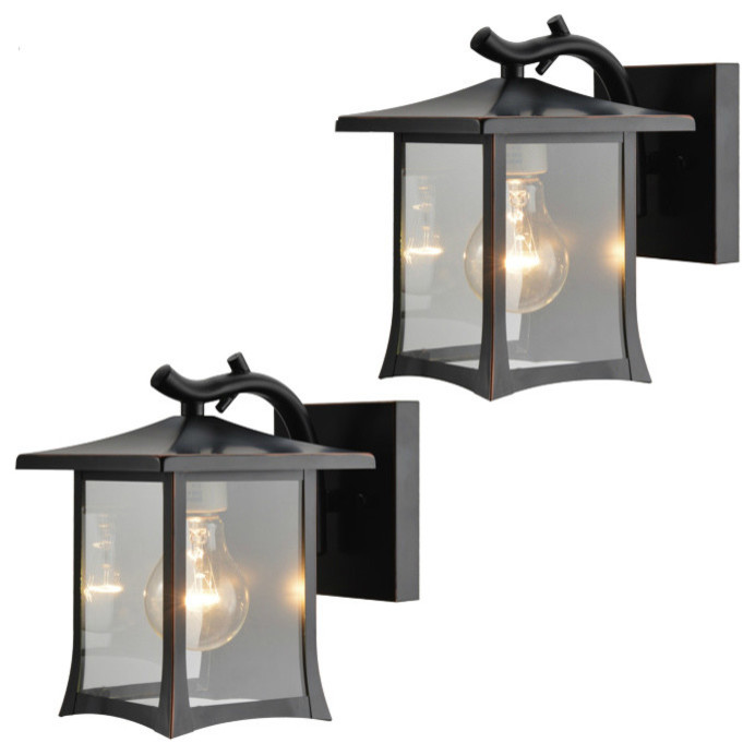 Oil Rubbed Bronze Outdoor Patio/Porch Exterior Light Fixtures  Set of 2   Transitional   Outdoor Wall Lights And Sconces   by Door Corner  Houzz