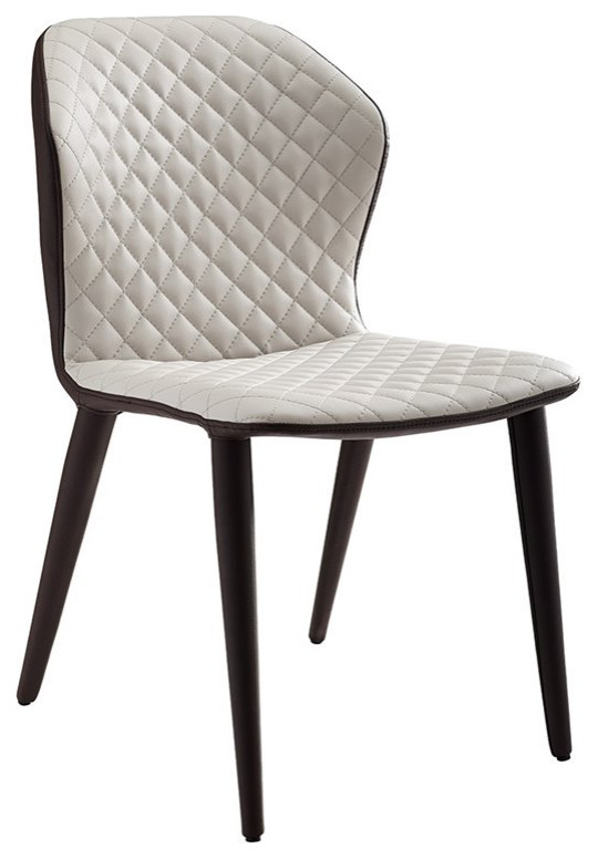 Casabianca Furniture Modern Olivia Faux Leather Dining Chair in Beige   Midcentury   Dining Chairs   by Homesquare  Houzz