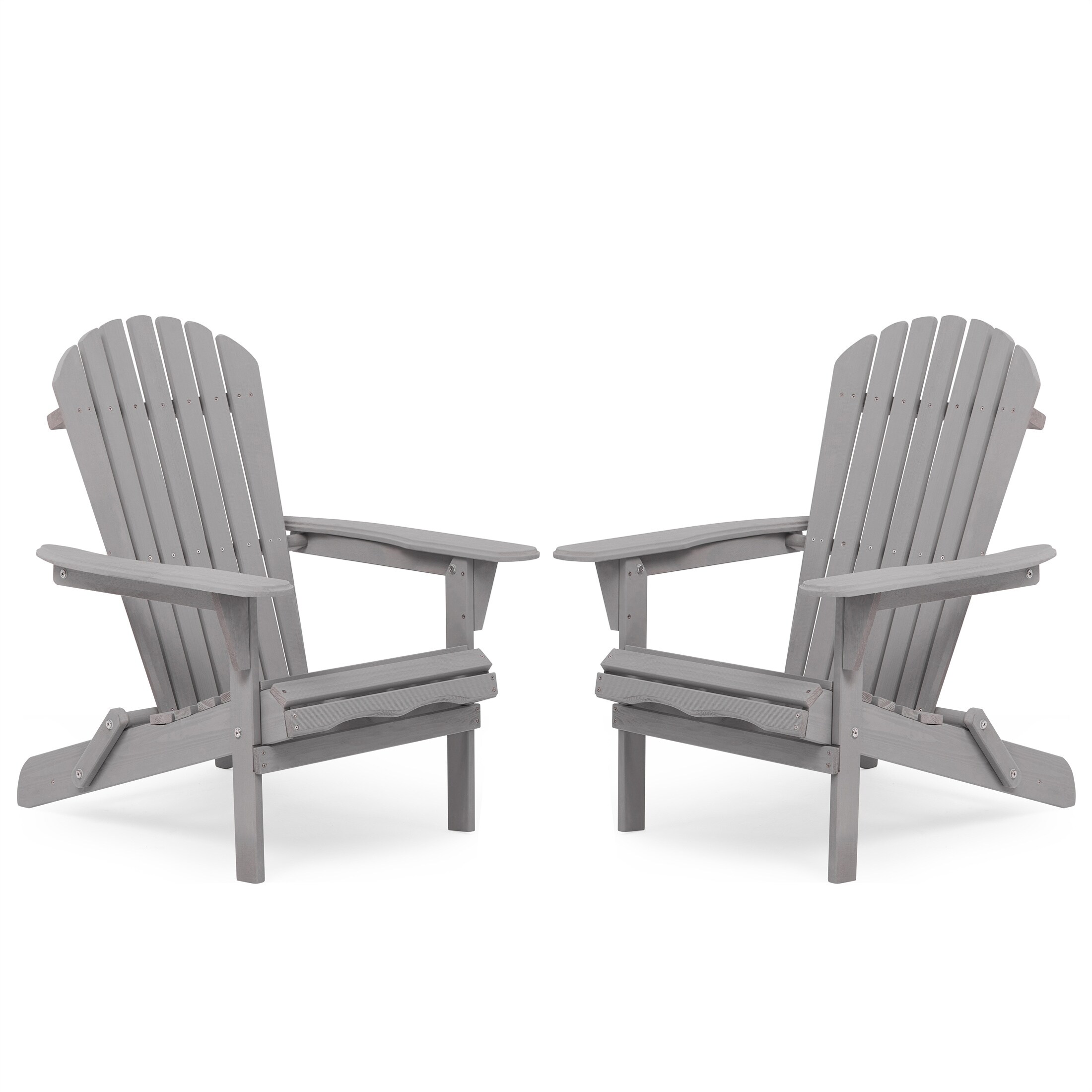 Wood Lounge Patio Folding Adirondack Chair Solid Cedar Wood (Set of 2)