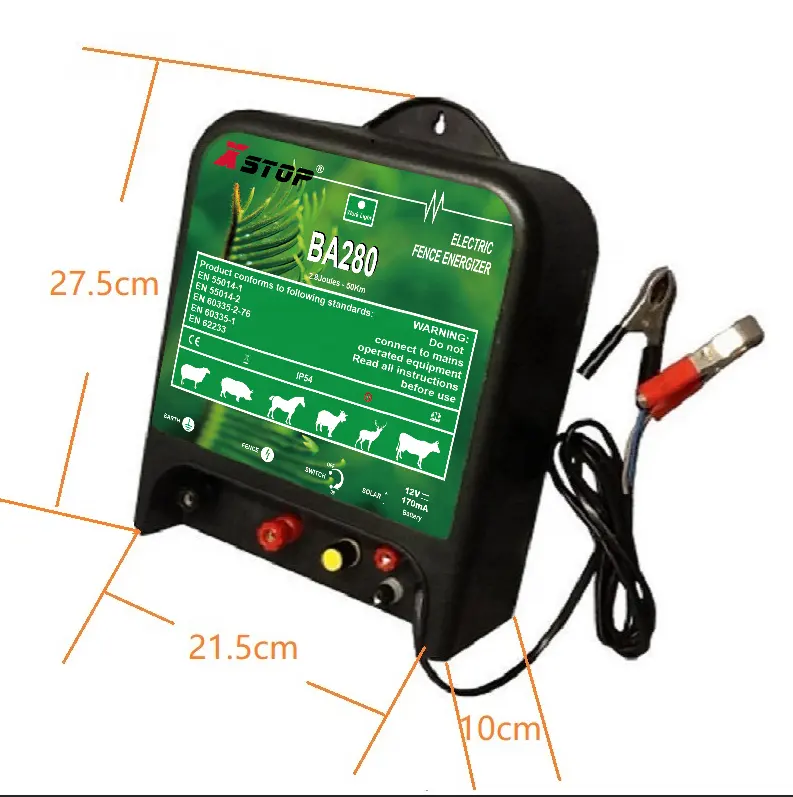 Solar panel supply 2.8 Joule battery controller security electronic fence energizer for deer