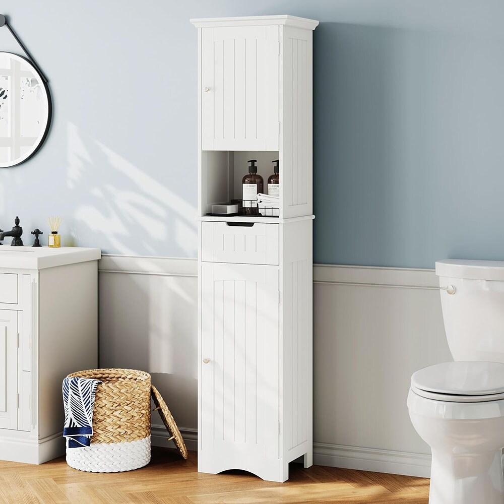 Bathroom Storage Cabinet Freestanding  White.