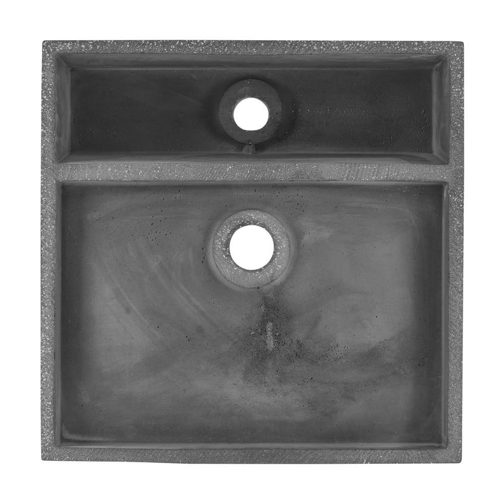 Swiss Madison Lisse 23.5 in. Concrete Rectangle Vessel Bathroom Sink in Dark Grey SM-VSC103E