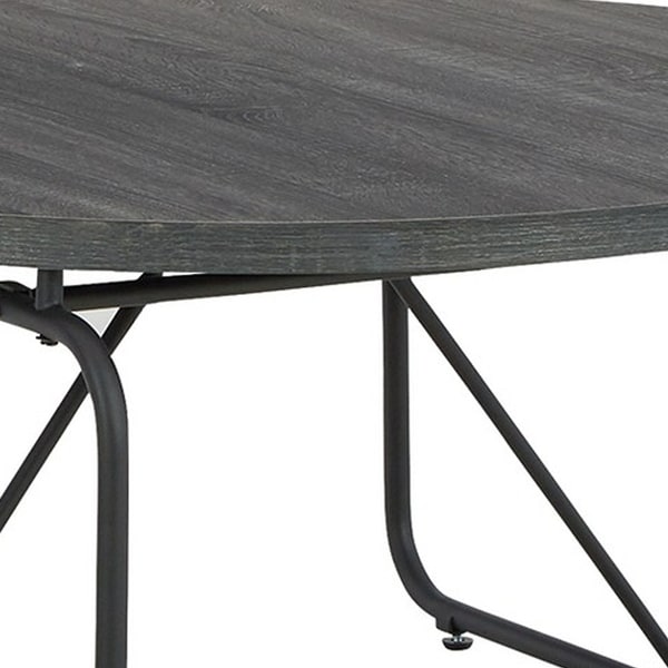 Modern 3 Piece Coffee Table Set with Side Tables， Metal Base， Charcoal