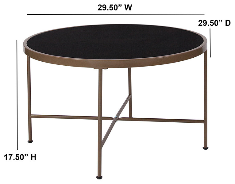 Chelsea Collection Black Glass Coffee Table With Matte Gold Frame   Transitional   Coffee Tables   by Homesquare  Houzz