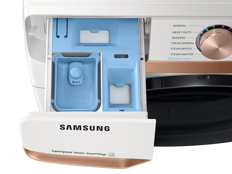 Samsung WF50BG8300AE 5.0 Cu. Ft. Extra Large Capacity Smart Front Load Washer With Super Speed Wash And Steam In Ivory