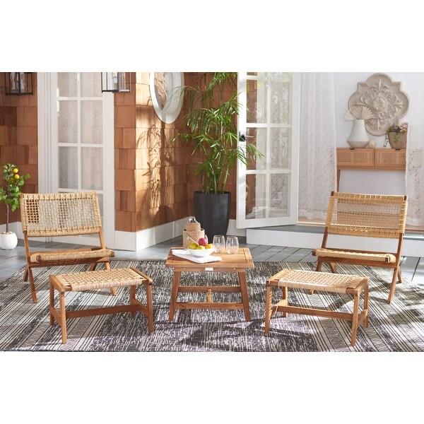 SAFAVIEH Casella Acacia/ Rope Outdoor Chair and Table Set