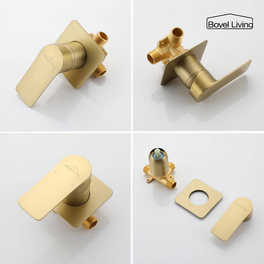 Boyel Living Single Handle Wall Mounted Faucet with Valve in Brushed Gold SMD-2415BG