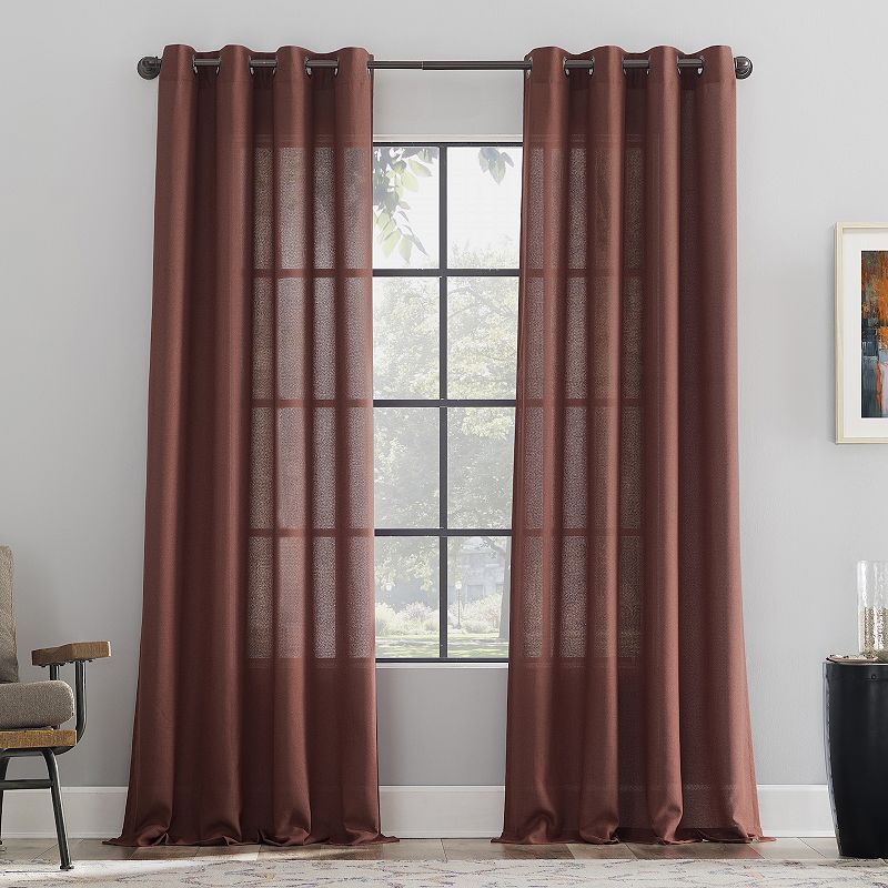 Scott Living Dari Heathered Texture Semi-Sheer Grommet 1-panel Window Curtain